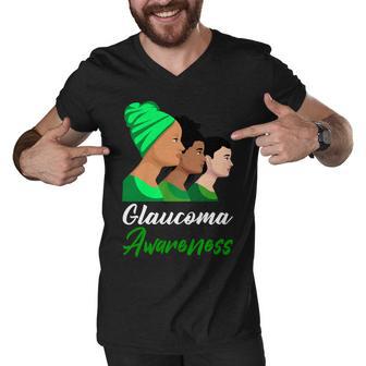 Glaucoma Awareness Green Women Glaucoma Glaucoma Awareness Men V-Neck Tshirt | Favorety CA