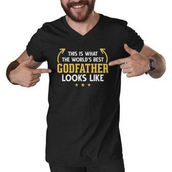 Godfather From Goddaughter Godfathers Worlds Best Godfather Men V-Neck Tshirt | Mazezy