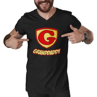 Granddaddy Superhero Boy - Fathers Day Gift Tee Men V-Neck Tshirt | Mazezy
