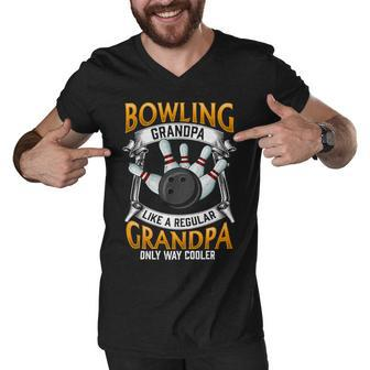 Grandfather Cool Grandad Bowler 416 Bowling Bowler Men V-Neck Tshirt - Seseable