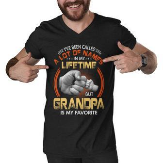 Grandpa Gift A Lot Of Name But Grandpa Is My Favorite Men V-Neck Tshirt - Seseable