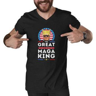 Great Maga King Trump Biden Political Ultra Mega Proud Men V-Neck Tshirt | Mazezy