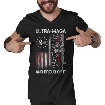Gun Usa Flag Patriots Ultra Maga And Proud Of It Men V-Neck Tshirt - Seseable