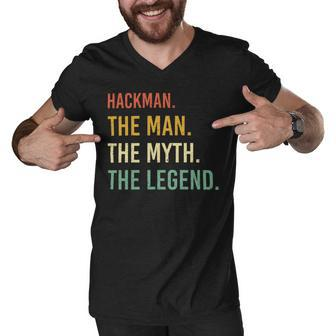 Hackman Name Shirt Hackman Family Name V2 Men V-Neck Tshirt - Monsterry