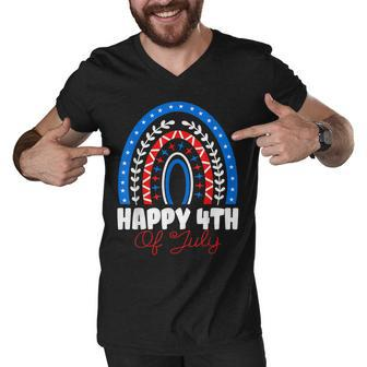 Happy 4Th Of July Celebration 4Th Of July Rainbow Men V-Neck Tshirt - Seseable