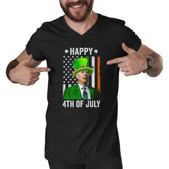 Happy 4Th Of July Joe Biden St Patricks Day Leprechaun Hat Men V-Neck Tshirt | Mazezy
