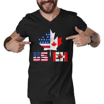 Happy Canada Day Usa Pride Us Flag Day Useh Canadian Men V-Neck Tshirt - Seseable