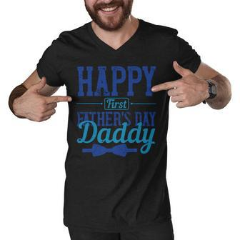 Happy First Fathers Day Daddy Men V-Neck Tshirt - Monsterry CA