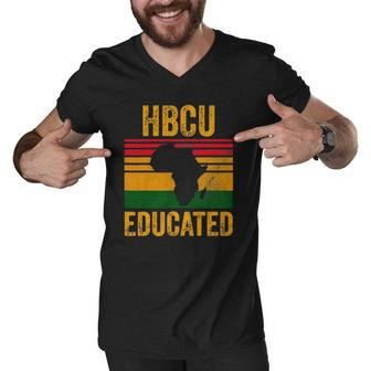 Hbcu Educated Historical Black College Alumni Men V-Neck Tshirt | Mazezy