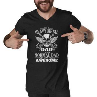 Heavy Metal Dad Rock Music Men V-Neck Tshirt | Mazezy