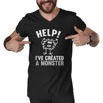 Help Ive Created A Monster Halloween Gift Idea Men V-Neck Tshirt | Mazezy