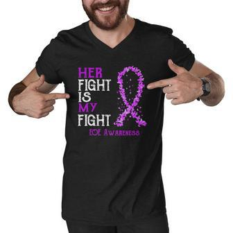 Her Fight Is My Fight Eoe Awareness Men V-Neck Tshirt | Mazezy