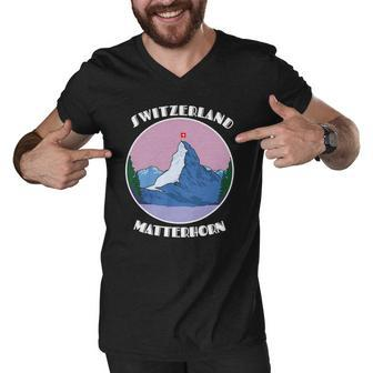 Hiking Matterhorn Switzerland Vacation Gift Men V-Neck Tshirt | Mazezy