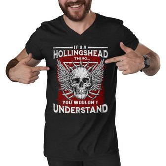 Hollingshead Name Shirt Hollingshead Family Name Men V-Neck Tshirt - Monsterry DE