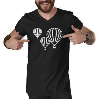 Hot Air Balloons Balloonist Men V-Neck Tshirt | Mazezy