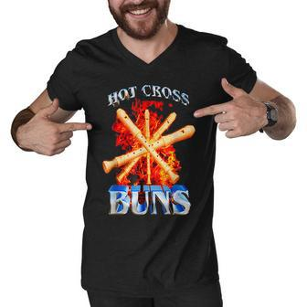Hot Cross Buns V2 Men V-Neck Tshirt | Mazezy
