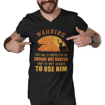 Hunting This Girl Is Protected By A Hunter Men V-Neck Tshirt - Monsterry DE