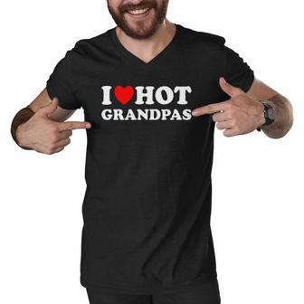 I Heart Hot Grandpas I Love Hot Grandpas Men V-Neck Tshirt | Mazezy