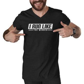 I Run Like The Winded Running Runner Men V-Neck Tshirt | Mazezy
