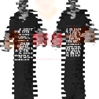 Im A Proud Dad Of A Freakin Awesome Er Nurse Dad Men V-Neck Tshirt | Mazezy