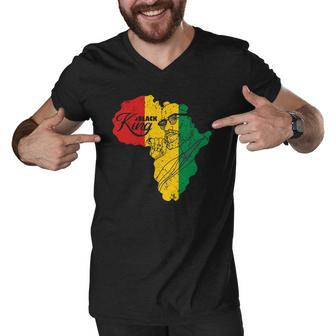 Im Black King History Patriotic African American Man Men V-Neck Tshirt | Mazezy UK