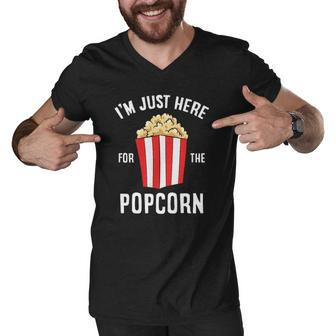 Im Just Here For The Popcorn Cinema Watching Movies Popcorn Men V-Neck Tshirt | Mazezy