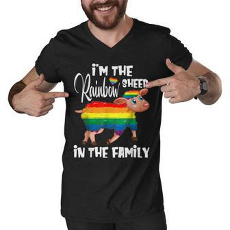 Im The Rainbow Sheep In The Family Lgbtq Pride Men V-Neck Tshirt - Seseable