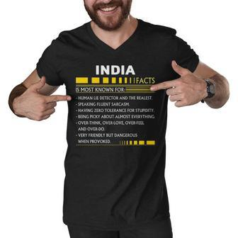 India Name Gift India Facts Men V-Neck Tshirt - Seseable