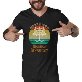 Introverted But Willing To Discuss Genealogy Genealogist Men V-Neck Tshirt | Mazezy