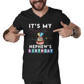 Its My Nephews Birthday Family Matching Confetti Cake Men V-Neck Tshirt | Mazezy