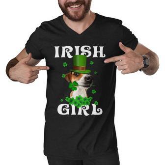 Jack Russell Terrier Patricks Day For Dog Lovers Men V-Neck Tshirt | Favorety AU