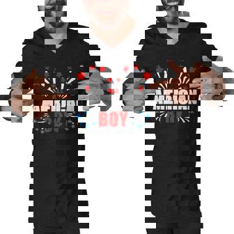 July 4Th Family Matching All-American Fourth July Firework Men V-Neck Tshirt - Seseable