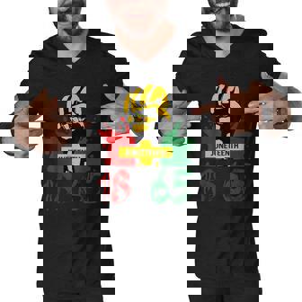 Junenth 18 65 African American Power Men V-Neck Tshirt | Mazezy