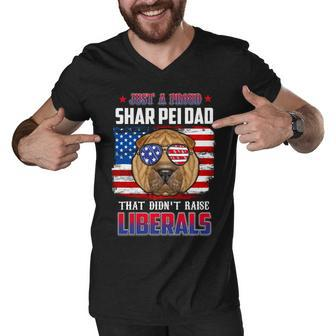 Just A Proud Shar Pei Dad Merica Dog 4Th Of July Men V-Neck Tshirt - Seseable