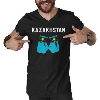 Kazakhstan Kazakh Boxer Boxing Gifts Men V-Neck Tshirt - Seseable