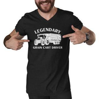 Legendary Grain Cart Driver - Fun Tractor Operator Farming Men V-Neck Tshirt | Mazezy