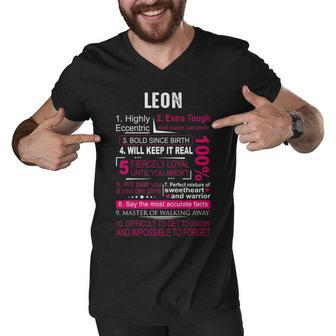 Leon Name Gift Leon Men V-Neck Tshirt - Seseable