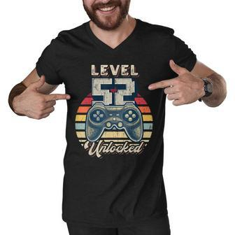 Level 52 Unlocked Video Game 52Nd Birthday Gamer Boys Men V-Neck Tshirt - Seseable