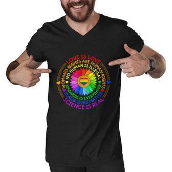 Love Is Love Science Is Real Kindness Is Everything LGBT Men V-Neck Tshirt - Monsterry DE