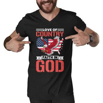 Love Of Country Faith In God Men V-Neck Tshirt - Seseable