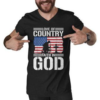 Love Of Country Faith In God Men V-Neck Tshirt - Seseable