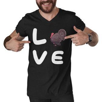 Love Turkeys Funny Turkey Thanksgiving 16 Shirt Men V-Neck Tshirt | Favorety