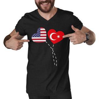 Loving Usa Turkey Flag Heart Turkish 13 Shirt Men V-Neck Tshirt | Favorety DE