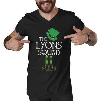 Lyons Name Gift The Lyons Squad Leprechaun Men V-Neck Tshirt - Seseable