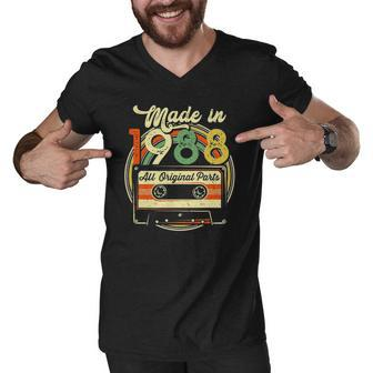 Made In 1988 34Th Birthday Gifts Cassette Tape Vintage Men V-Neck Tshirt | Mazezy