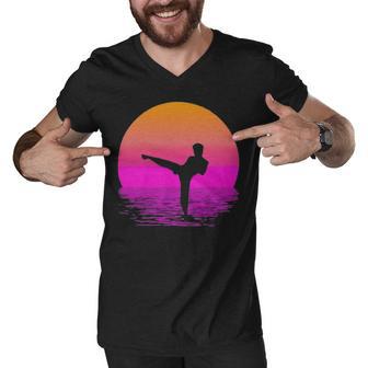 Martial Arts Womens Silhouette Retro 169 Shirt Men V-Neck Tshirt | Favorety