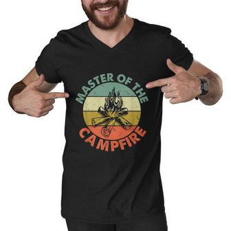 Master Of The Campfire Dad Camping Camping Dad Men V-Neck Tshirt - Monsterry CA