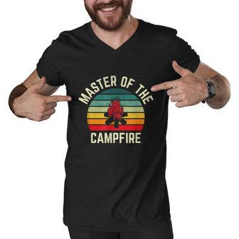 Master Of The Campfire Vintage Camping Men V-Neck Tshirt - Monsterry UK