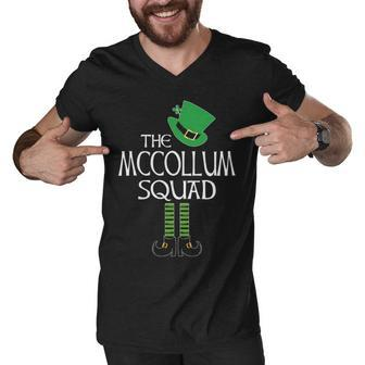 Mccollum Name Gift The Mccollum Squad Leprechaun Men V-Neck Tshirt - Seseable