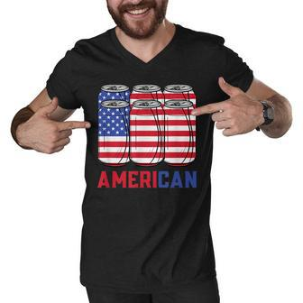Mens American 4Th Of July Patriotic Usa Flag Merica Bbq Cookout Men V-Neck Tshirt - Seseable